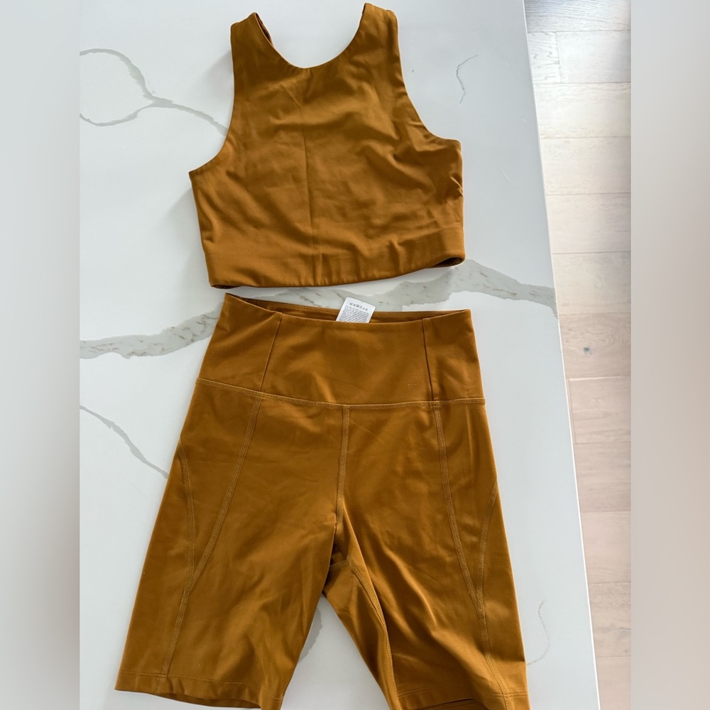 Girlfriend Collective Brown Leggings Set